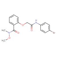 Chemical structure of 2-{[(4-bromophenyl)carbamoyl]methoxy}-N-methoxy-N-methylbenzamide - CSSB00106702287