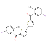 Chemical structure of [5'-(5-iodo-2-methylbenzoyl)-[2,2'-bithiophen]-5-yl](5-iodo-2-methylphenyl)methanone - CSSB00161108213