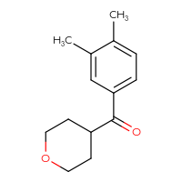 Chemical structure of 4-(3,4-dimethylbenzoyl)oxane - CSSB00011769495
