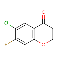 Chemical structure of 6-chloro-7-fluoro-3,4-dihydro-2H-1-benzopyran-4-one - CSSB00012360492