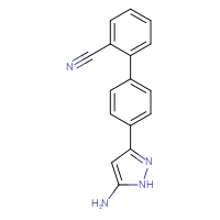 Chemical structure of 4'-(5-amino-1H-pyrazol-3-yl)-[1,1'-biphenyl]-2-carbonitrile - CSSB06580730088