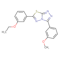 Chemical structure of 6-(3-ethoxyphenyl)-3-(3-methoxyphenyl)-[1,2,4]triazolo[3,4-b][1,3,4]thiadiazole - CSSB00121618512