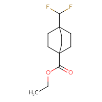 Chemical structure of ethyl 4-(difluoromethyl)bicyclo[2.2.2]octane-1-carboxylate - CSSB01832583520