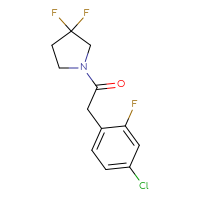 Chemical structure of 2-(4-chloro-2-fluorophenyl)-1-(3,3-difluoropyrrolidin-1-yl)ethan-1-one - CSSB06418696954