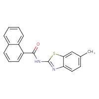 Chemical structure of N-(6-methyl-1,3-benzothiazol-2-yl)naphthalene-1-carboxamide - CSSB00121651469