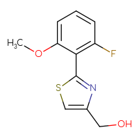 Chemical structure of [2-(2-fluoro-6-methoxyphenyl)-1,3-thiazol-4-yl]methanol - CSSB00006240558