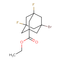 Chemical structure of ethyl 3-bromo-5,7-difluoroadamantane-1-carboxylate - CSSB01972463137