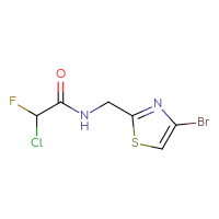 Chemical structure of N-[(4-bromo-1,3-thiazol-2-yl)methyl]-2-chloro-2-fluoroacetamide - CSSB21332126273
