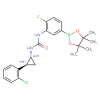Chemical structure of rac-3-[(1R,2S)-2-(2-chlorophenyl)cyclopropyl]-1-[2-fluoro-5-(4,4,5,5-tetramethyl-1,3,2-dioxaborolan-2-yl)phenyl]urea - CSSB21332175510