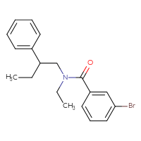 Chemical structure of 3-bromo-N-ethyl-N-(2-phenylbutyl)benzamide - CSSB21432543032