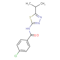 Chemical structure of 4-chloro-N-[5-(propan-2-yl)-1,3,4-thiadiazol-2-yl]benzamide - CSSB00026733843