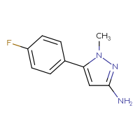 Chemical structure of 5-(4-fluorophenyl)-1-methyl-1H-pyrazol-3-amine - CSSB00009956853