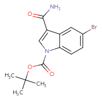 Chemical structure of tert-butyl 5-bromo-3-carbamoyl-1H-indole-1-carboxylate - CSSB21323993466