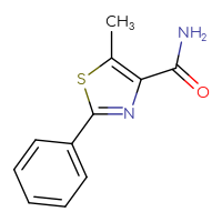 Chemical structure of 5-methyl-2-phenyl-1,3-thiazole-4-carboxamide - CSSB02270737856