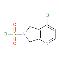 Chemical structure of 4-chloro-5H,6H,7H-pyrrolo[3,4-b]pyridine-6-sulfonyl chloride - CSSB14968818799