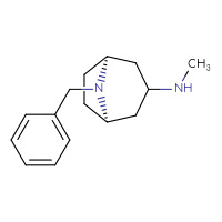 Chemical structure of (1R,5S)-8-benzyl-N-methyl-8-azabicyclo[3.2.1]octan-3-amine - CSSB02125660107
