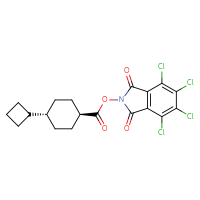 Chemical structure of 4,5,6,7-tetrachloro-1,3-dioxo-2,3-dihydro-1H-isoindol-2-yl (1r,4r)-4-cyclobutylcyclohexane-1-carboxylate - CSSB20271387746