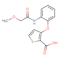 Chemical structure of 3-[2-(2-methoxyacetamido)phenoxy]thiophene-2-carboxylic acid - CSSB00025730926