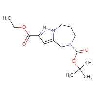 Chemical structure of 5-tert-butyl 2-ethyl 4H,5H,6H,7H,8H-pyrazolo[1,5-a][1,4]diazepine-2,5-dicarboxylate - CSSB00010063353