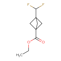 Chemical structure of ethyl 3-(difluoromethyl)bicyclo[1.1.1]pentane-1-carboxylate - CSSB02517017520