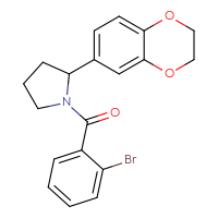 Chemical structure of 1-(2-bromobenzoyl)-2-(2,3-dihydro-1,4-benzodioxin-6-yl)pyrrolidine - CSSB00106567177