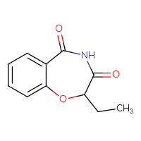 Chemical structure of 2-ethyl-2,3,4,5-tetrahydro-1,4-benzoxazepine-3,5-dione - CSSB00000040292