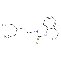 Chemical structure of 3-(3-ethylpentyl)-1-(2-ethylphenyl)thiourea - CSSB01762119296