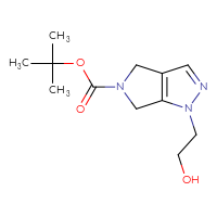 Chemical structure of tert-butyl 1-(2-hydroxyethyl)-1H,4H,5H,6H-pyrrolo[3,4-c]pyrazole-5-carboxylate - CSSB06256173381