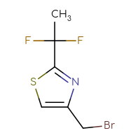 Chemical structure of 4-(bromomethyl)-2-(1,1-difluoroethyl)-1,3-thiazole - CSSB02517401066