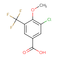 Chemical structure of 3-chloro-4-methoxy-5-(trifluoromethyl)benzoic acid - CSSB00020844704