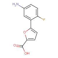 Chemical structure of 5-(5-amino-2-fluorophenyl)furan-2-carboxylic acid - CSSB00102686055