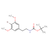 Chemical structure of tert-butyl N-[2-(4-bromo-3,5-dimethoxyphenyl)ethyl]carbamate - CSSB03496570934