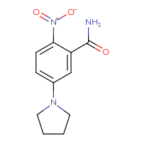 Chemical structure of 2-nitro-5-(pyrrolidin-1-yl)benzamide - CSSB00025737099