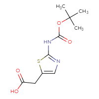 Chemical structure of 2-(2-{[(tert-butoxy)carbonyl]amino}-1,3-thiazol-5-yl)acetic acid - CSSB00010232048