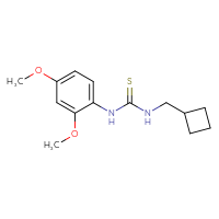 Chemical structure of 3-(cyclobutylmethyl)-1-(2,4-dimethoxyphenyl)thiourea - CSSB02017243503