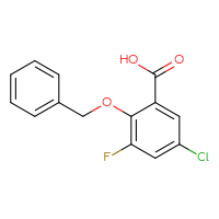 Chemical structure of 2-(benzyloxy)-5-chloro-3-fluorobenzoic acid - CSSB06835378228