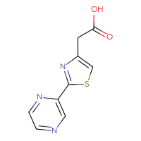 Chemical structure of 2-[2-(pyrazin-2-yl)-1,3-thiazol-4-yl]acetic acid - CSSB00000750692