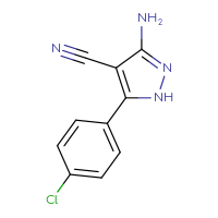 Chemical structure of 3-amino-5-(4-chlorophenyl)-1H-pyrazole-4-carbonitrile - CSSB00000041801