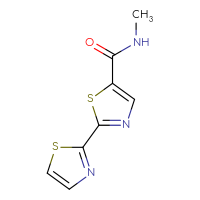 Chemical structure of N-methyl-2-(1,3-thiazol-2-yl)-1,3-thiazole-5-carboxamide - CSSB21043418284
