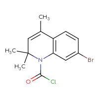 Chemical structure of 7-bromo-2,2,4-trimethyl-1,2-dihydroquinoline-1-carbonyl chloride - CSSB21224771306