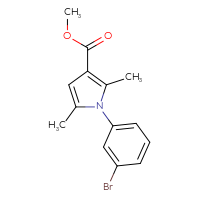 Chemical structure of methyl 1-(3-bromophenyl)-2,5-dimethyl-1H-pyrrole-3-carboxylate - CSSB15048168170