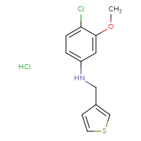 Chemical structure of 4-chloro-3-methoxy-N-[(thiophen-3-yl)methyl]aniline hydrochloride - CSSB00000726318
