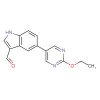 Chemical structure of 5-(2-ethoxypyrimidin-5-yl)-1H-indole-3-carbaldehyde - CSSB06587074366