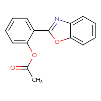 Chemical structure of 2-(1,3-benzoxazol-2-yl)phenyl acetate - CSSB21253046737