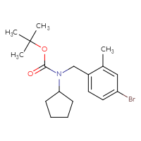 Chemical structure of tert-butyl N-[(4-bromo-2-methylphenyl)methyl]-N-cyclopentylcarbamate - CSSB02495350829