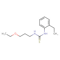 Chemical structure of 3-(3-ethoxypropyl)-1-(2-ethylphenyl)thiourea - CSSB00000386921