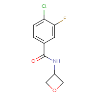 Chemical structure of 4-chloro-3-fluoro-N-(oxetan-3-yl)benzamide - CSSB00014320186