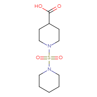 Chemical structure of 1-(piperidine-1-sulfonyl)piperidine-4-carboxylic acid - CSSB00000660559