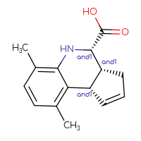 Chemical structure of rac-(3aR,4S,9bS)-6,9-dimethyl-3H,3aH,4H,5H,9bH-cyclopenta[c]quinoline-4-carboxylic acid - CSSB20620680574