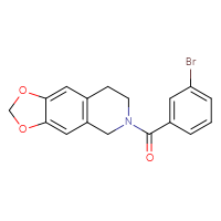 Chemical structure of 6-(3-bromobenzoyl)-2H,5H,6H,7H,8H-[1,3]dioxolo[4,5-g]isoquinoline - CSSB21432564583